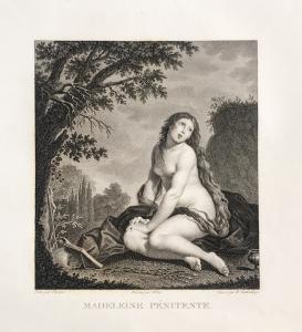 "Madalena Penitente" - Gravura em buril - Guttenberg Heinrich - 1789